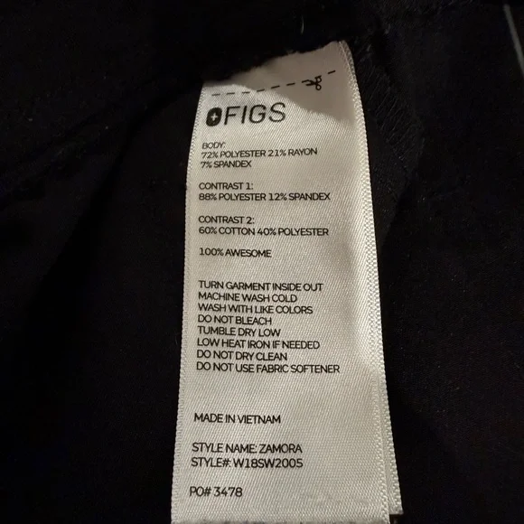 NWOT Figs Women's Zamora Black Technical Collection Pant Size: XS - Picture 9 of 13